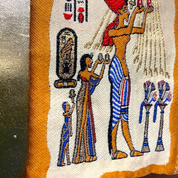 EGYPTIAN COIN PURSE PHARAOH THEMED CARD ORGANIZER 4”x6” ZIPPER TOP - Picture 6 of 14